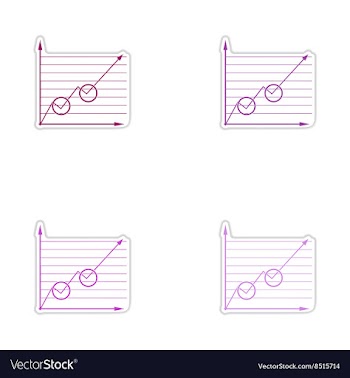 Set of paper stickers on white background economic vector image