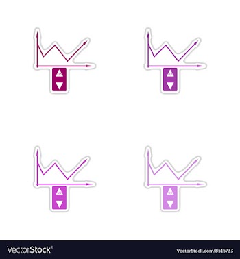 Set of paper stickers on white background economic vector image