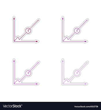 Set of paper stickers on white background economic vector image