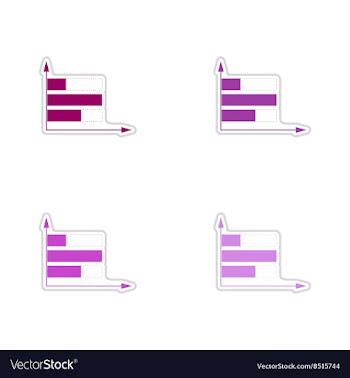 Set of paper stickers on white background economic vector image
