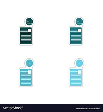 Set of paper stickers on white background economic vector image