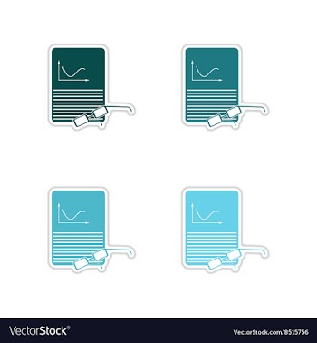 Set of paper stickers on white background economic vector image