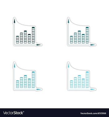 Set of paper stickers on white background economic vector image
