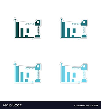Set of paper stickers on white background economic vector image