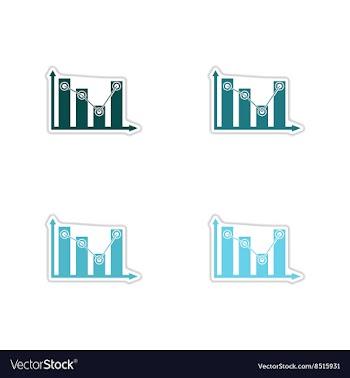 Set of paper stickers on white background economic vector image