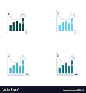 Set of paper stickers on white background economic vector image