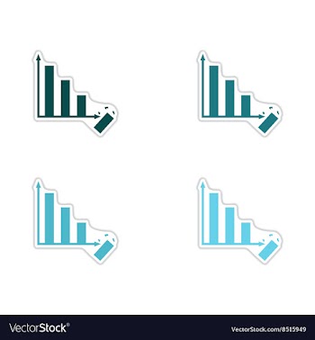 Set of paper stickers on white background economic vector image
