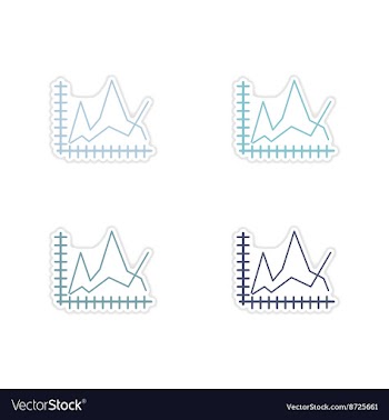 Set of paper stickers on white background economic vector image