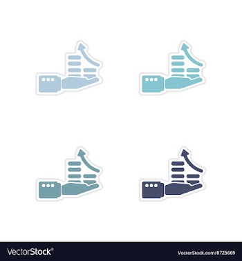 Set of paper stickers on white background economic vector image