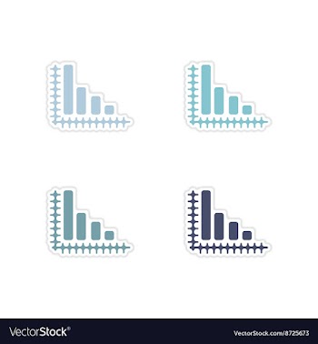 Set of paper stickers on white background economic vector image