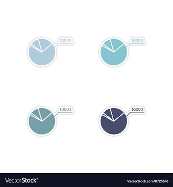 Set of paper stickers on white background economic vector image