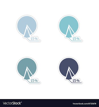 Set of paper stickers on white background economic vector image