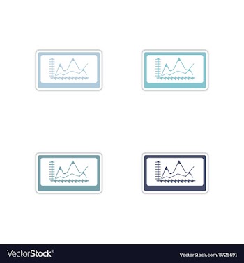 Set of paper stickers on white background economic vector image