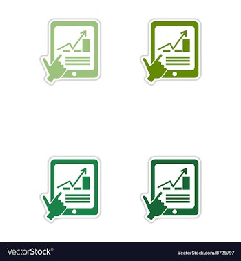 Set of paper stickers on white background economic vector image