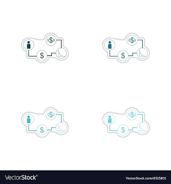 Set of paper stickers on white background economy vector image