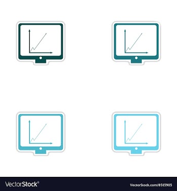 Set of paper stickers on white background economy vector image