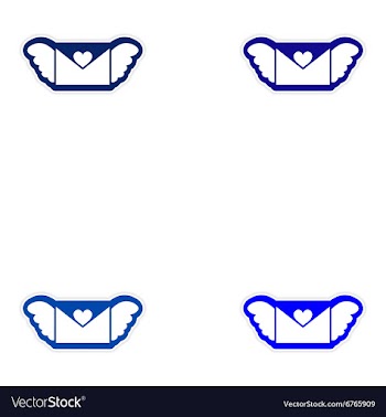 Set of paper stickers on white background envelope vector image