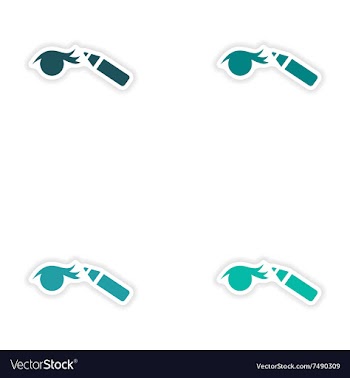 Set of paper stickers on white background Eyeliner vector image