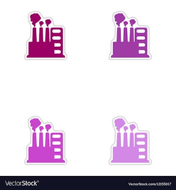 Set of paper stickers on white background factory vector image