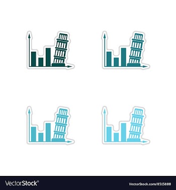 Set of paper stickers on white background falling vector image