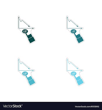 Set of paper stickers on white background falling vector image