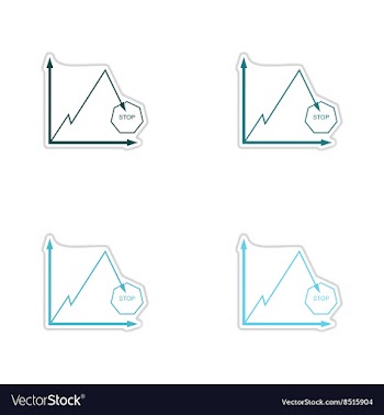 Set of paper stickers on white background falling vector image