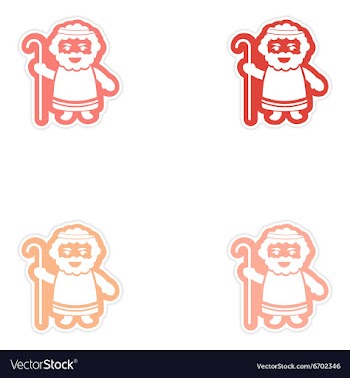 Set of paper stickers on white background father vector image