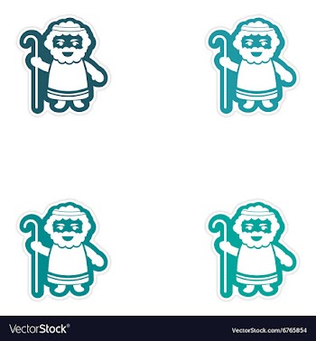 Set of paper stickers on white background father vector image