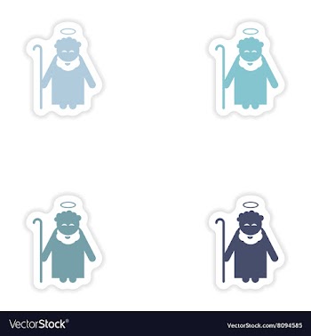 Set of paper stickers on white background father vector image