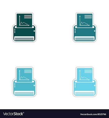 Set of paper stickers on white background fax vector image