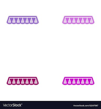 Set of paper stickers on white background festive vector image