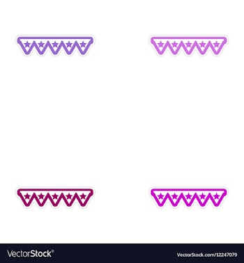 Set of paper stickers on white background festive vector image