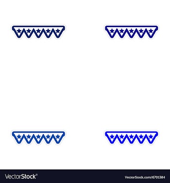 Set of paper stickers on white background festive vector image