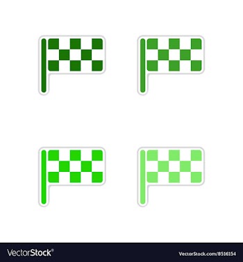 Set of paper stickers on white background finish vector image