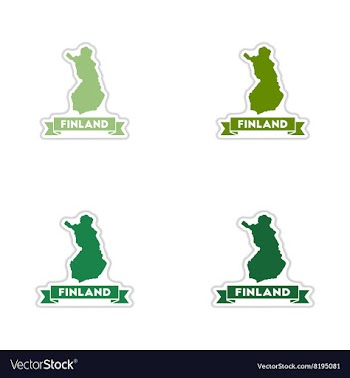 Set of paper stickers on white background Finland vector image