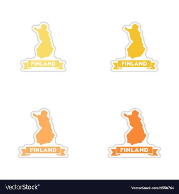 Set of paper stickers on white background Finland vector image