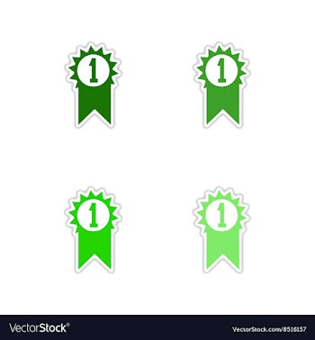 Set of paper stickers on white background first vector image