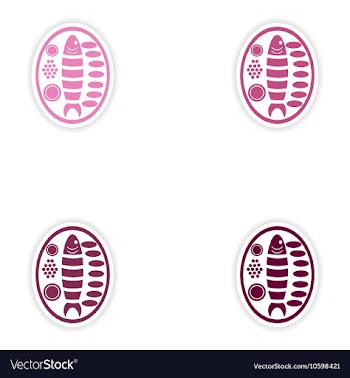 Set of paper stickers on white background fish vector image