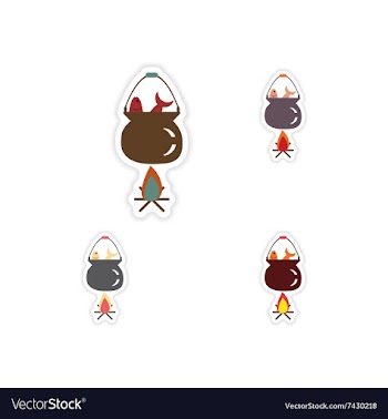 Set of paper stickers on white background fish vector image