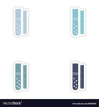 Set of paper stickers on white background flask vector image