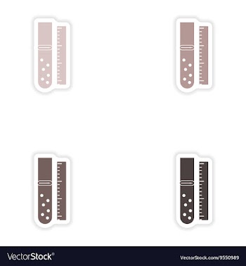 Set of paper stickers on white background flask vector image