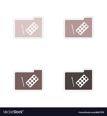 Set of paper stickers on white background folder vector image