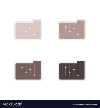 Set of paper stickers on white background folder vector image