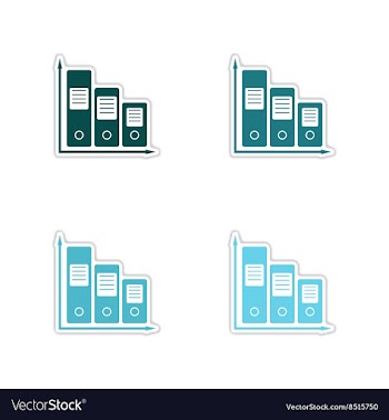 Set of paper stickers on white background folders vector image