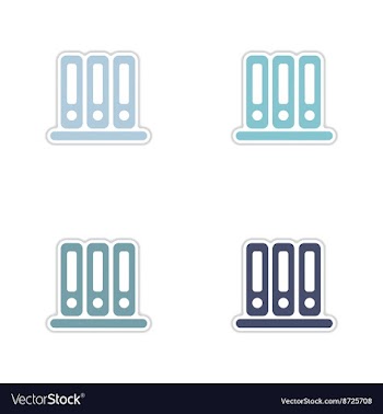 Set of paper stickers on white background folders vector image
