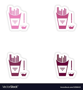 Set of paper stickers on white background French vector image