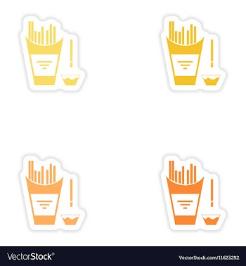 Set of paper stickers on white background French vector image
