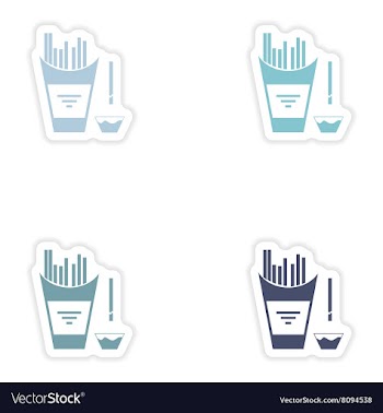 Set of paper stickers on white background French vector image