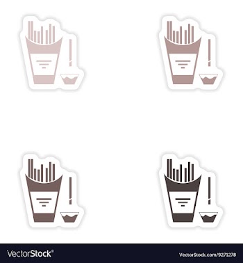Set of paper stickers on white background French vector image
