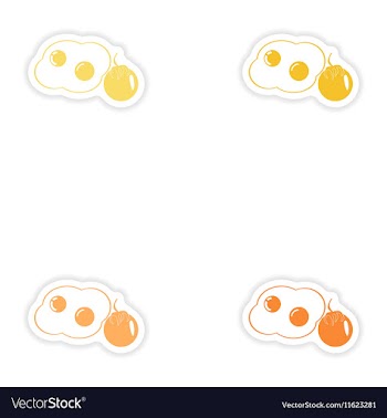 Set of paper stickers on white background fried vector image